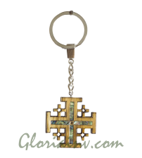 Jerusalem Cross Key Chain (With Mother of Pearl) 